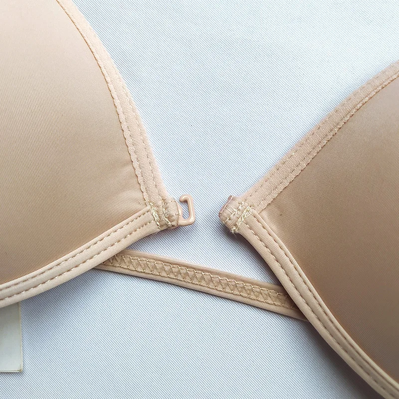 FINETOO Sexy Thin Seamless Bras Women Triangle Cup Underwear Female Beauty Back Front Buckle Bra Cross Straps Tops Lingerie New