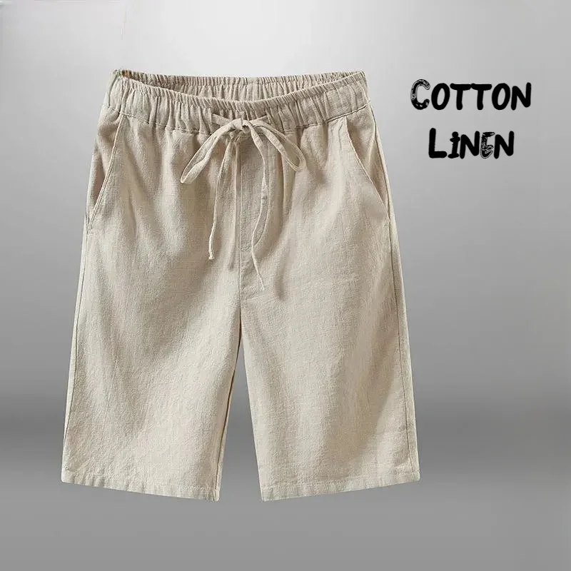 Men Shorts for Men Cotton Linen Casual Breathable Beach Shorts Men's Short Sweatpants Vacation Gym Basketball