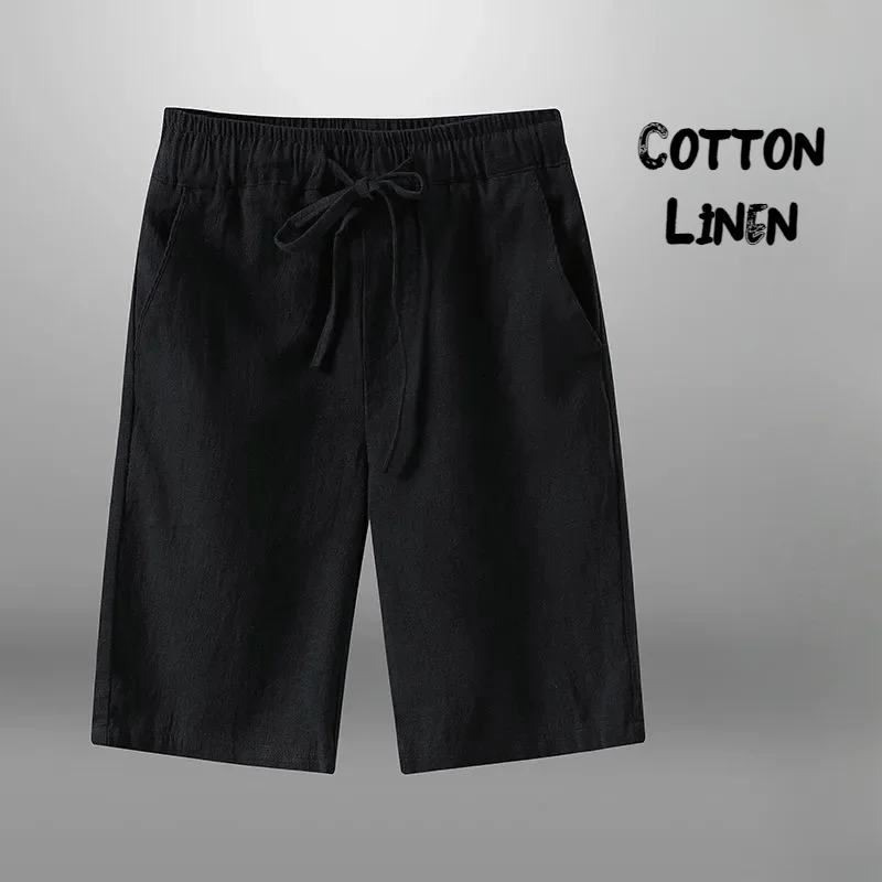 Men Shorts for Men Cotton Linen Casual Breathable Beach Shorts Men's Short Sweatpants Vacation Gym Basketball