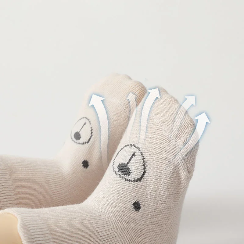 3 Pairs/Set Infant Baby Girls Anti-slip Socks Cotton Cartoon Toddler Girl Mid Tube Sock Children Kid Girl Indoor Rubber Sock Kit