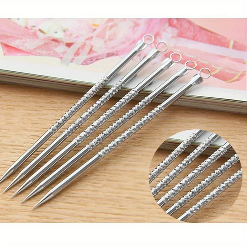 Stainless Steel Blackhead Remover, Pimple Popper Tool for Blemish, Whitehead, Acne Removal, Suitable for Normal Skin