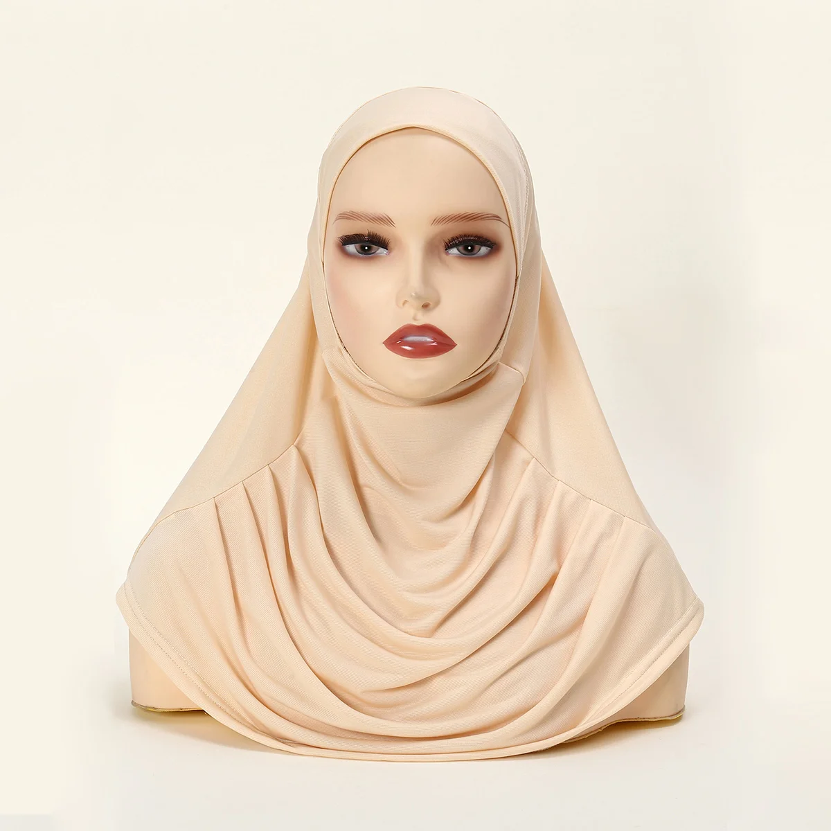 New Ready To Go Wear Instant Hijab for Women Solid Color Hemp Headscarf Neck Cover Sports Hijabs Pinless Islam Shawls and Wraps