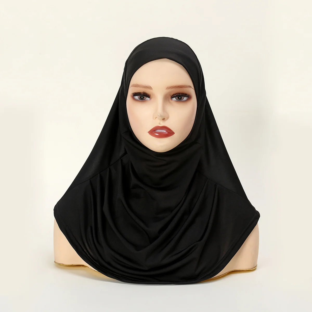 New Ready To Go Wear Instant Hijab for Women Solid Color Hemp Headscarf Neck Cover Sports Hijabs Pinless Islam Shawls and Wraps