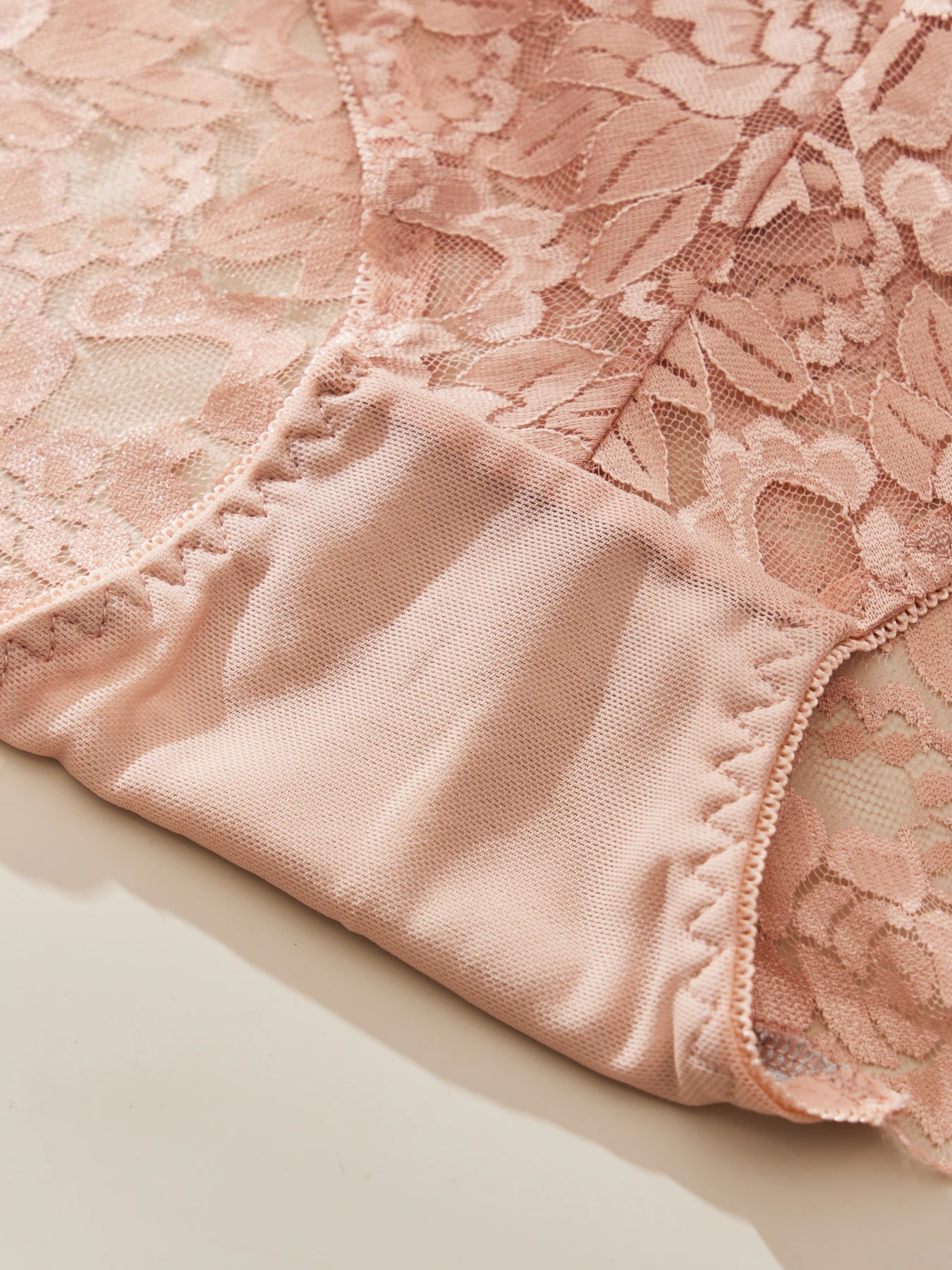 Women's High Waist Lace Shorts, Sexy Breathable Super Stretchy Underwear, Solid Color Fashion Women's Clothing, 3 Pieces
