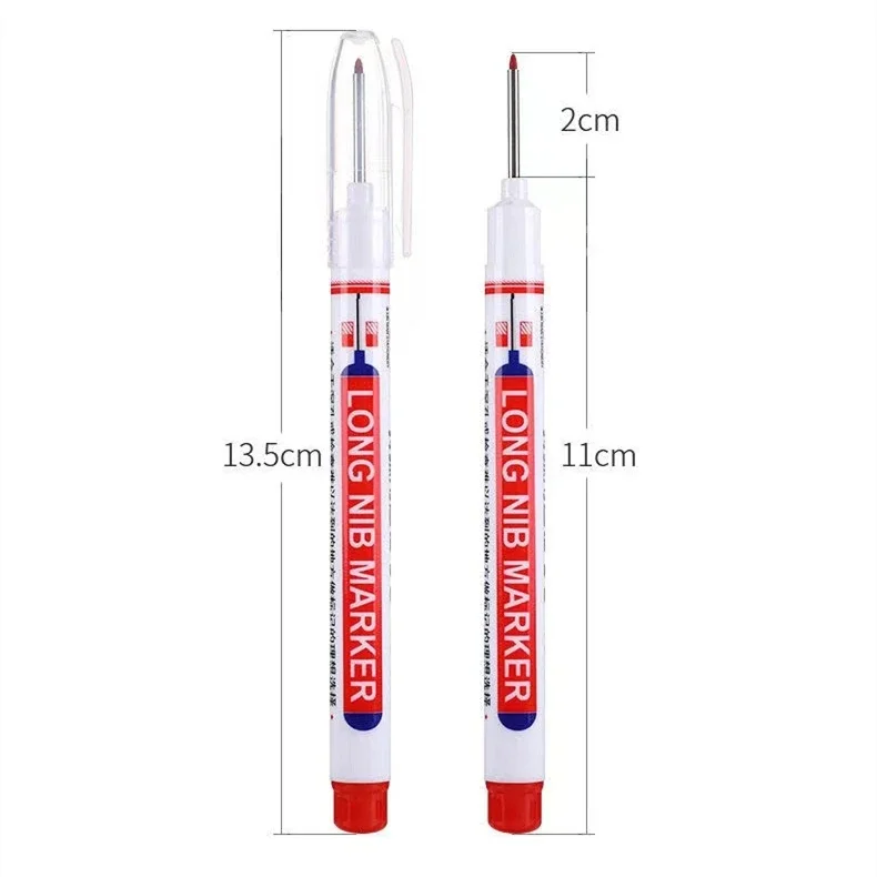 4-80Pcs 2cm Waterproof Long Head Markers Deep Hole Marker Pen for Metal Carpenter Red/Black/Blue/Green Ink Woodworking Tools