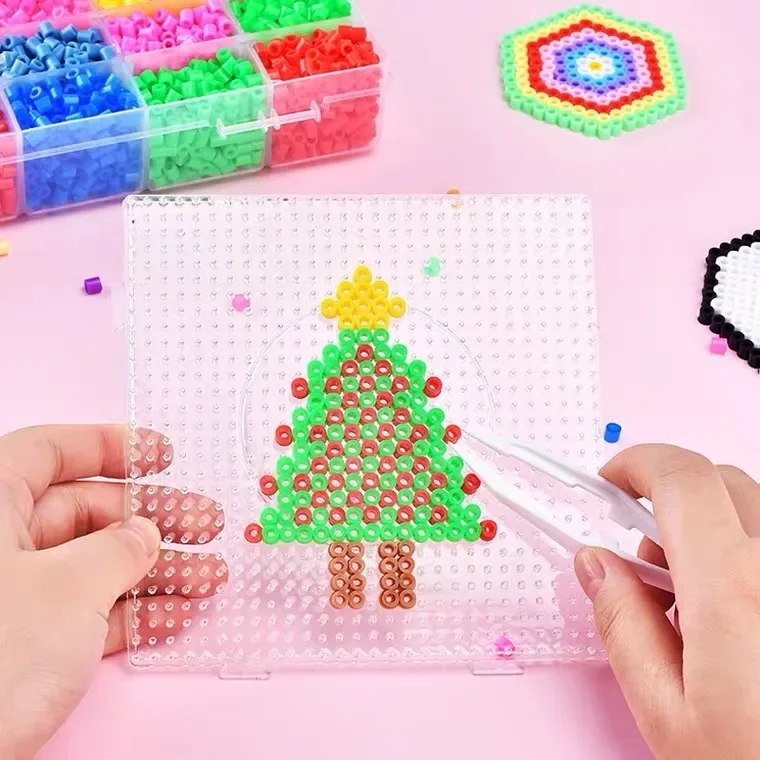 5mm Hama Beads Toy DIY Beads tool Educational Tangram Jigsaw Puzzle Pegboard Template Kids игрушки для детей