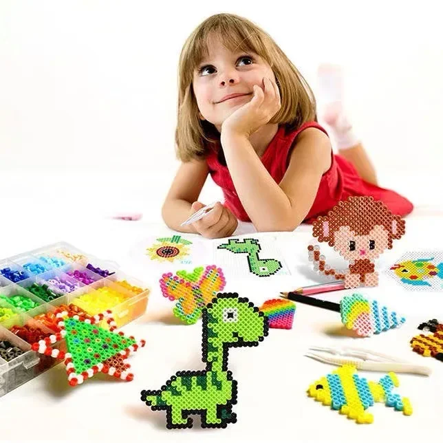 5mm Hama Beads Toy DIY Beads tool Educational Tangram Jigsaw Puzzle Pegboard Template Kids игрушки для детей