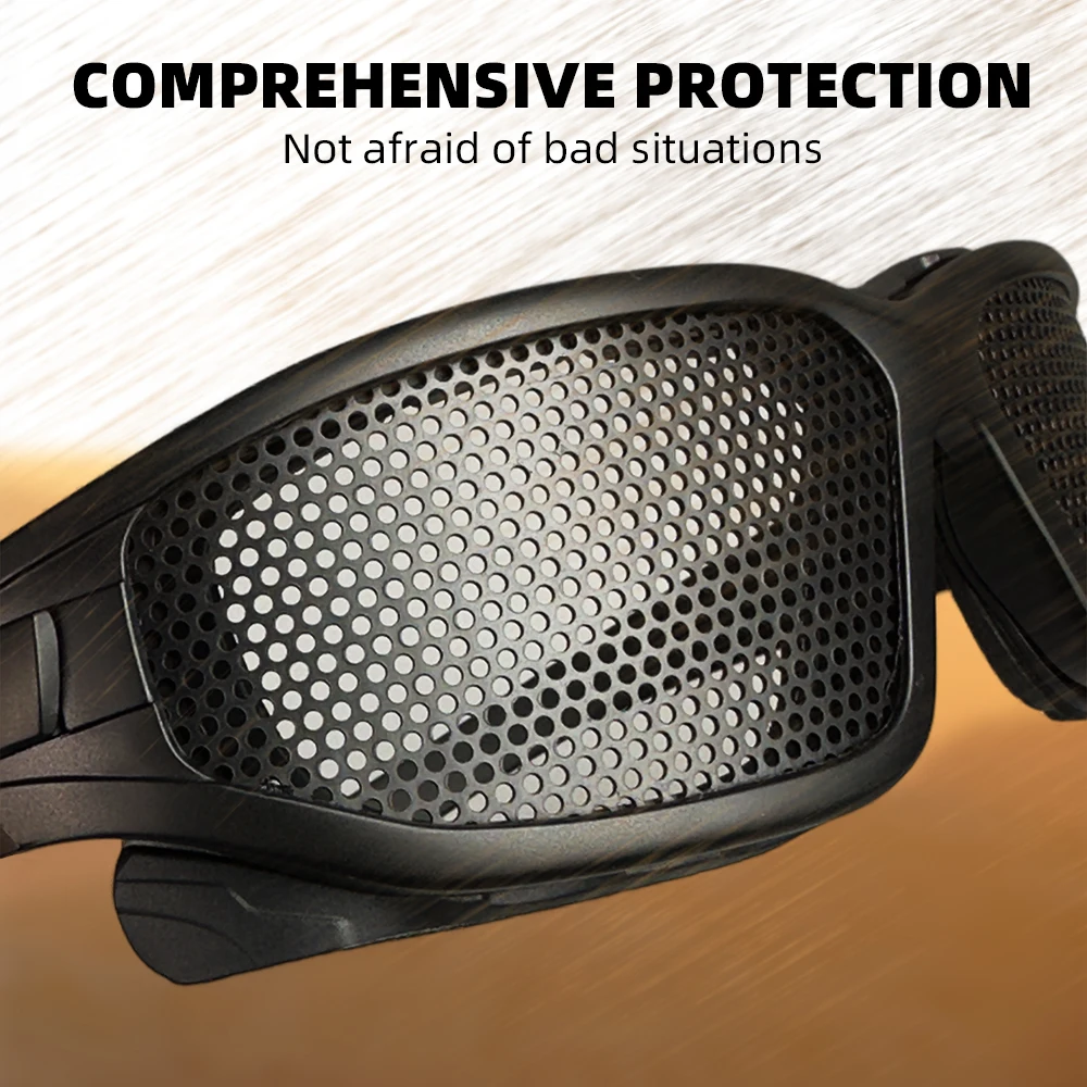 Tactical Glasses Military Goggles Shooting CS Sports Glasses Paintball Hunting Steel Mesh Anti Impact Safety Protective Goggles
