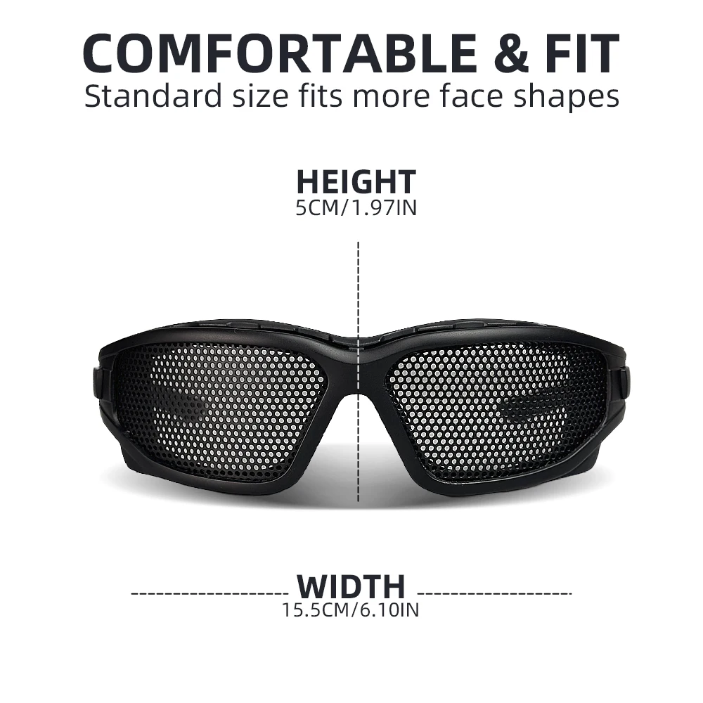 Tactical Glasses Military Goggles Shooting CS Sports Glasses Paintball Hunting Steel Mesh Anti Impact Safety Protective Goggles
