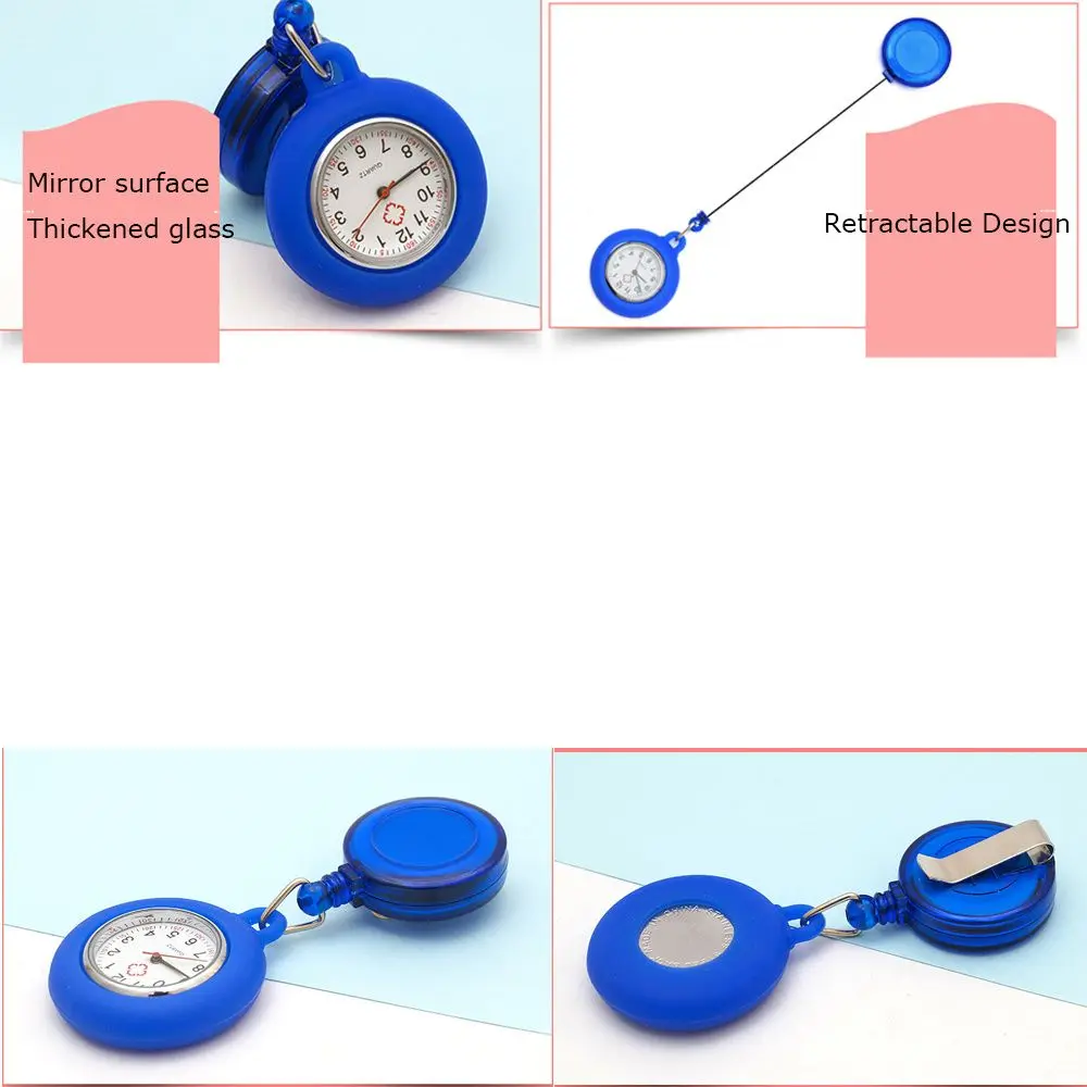 1PC New Retractable Nurse Watch Clip-on Fob Watch Doctor Medical Hanging Brooch Pin Quartz Clock Doctor Nurse Gifts