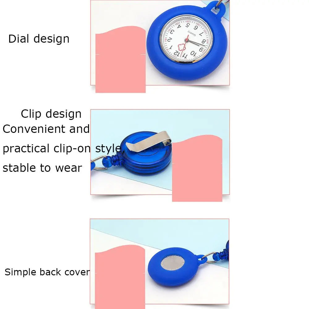 1PC New Retractable Nurse Watch Clip-on Fob Watch Doctor Medical Hanging Brooch Pin Quartz Clock Doctor Nurse Gifts