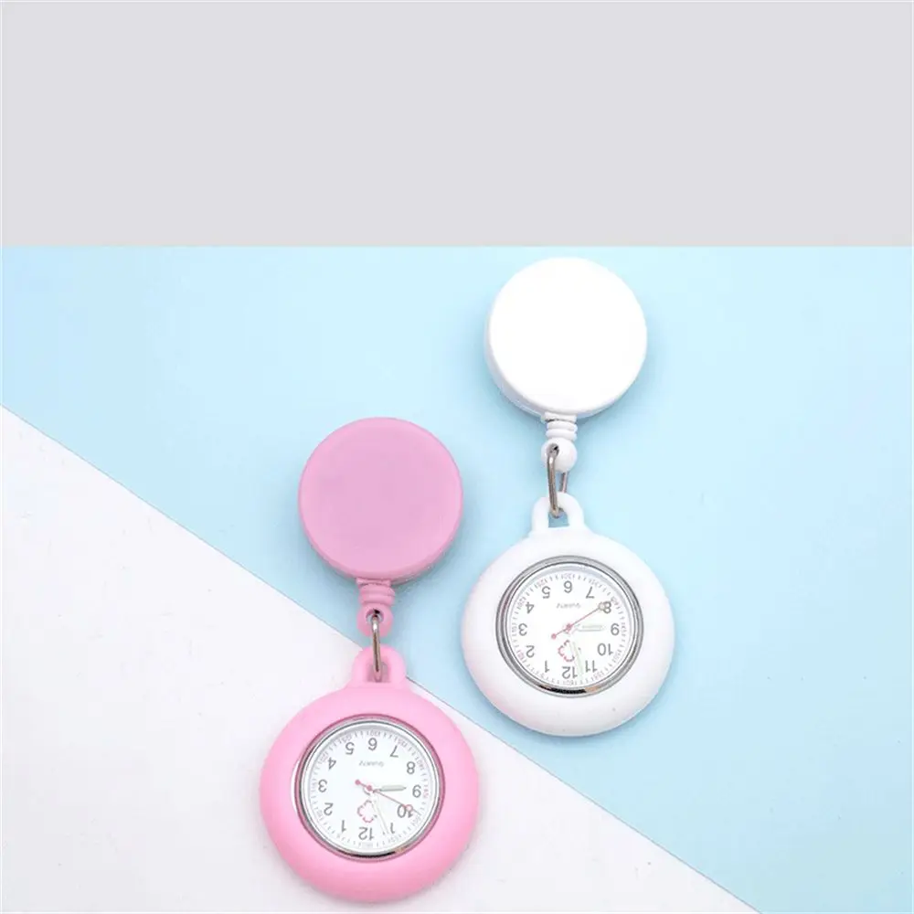 1PC New Retractable Nurse Watch Clip-on Fob Watch Doctor Medical Hanging Brooch Pin Quartz Clock Doctor Nurse Gifts