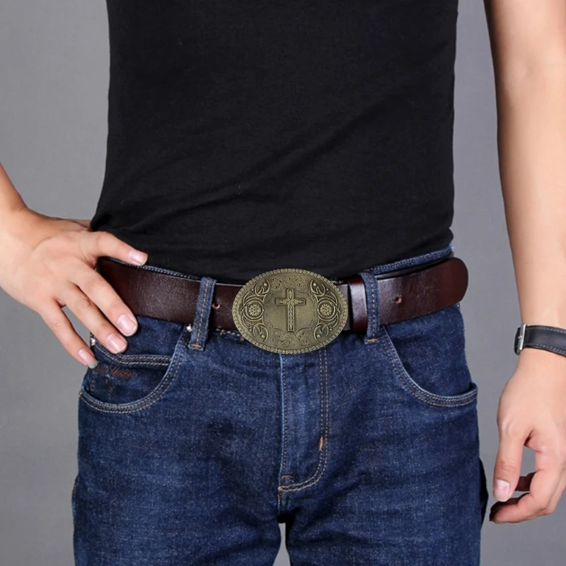 Western Cowboy Relief Belt Buckle Metal Multiple Type Personality Rock Belt Link Buckle Unisex Belt Buckle DIY Supplies