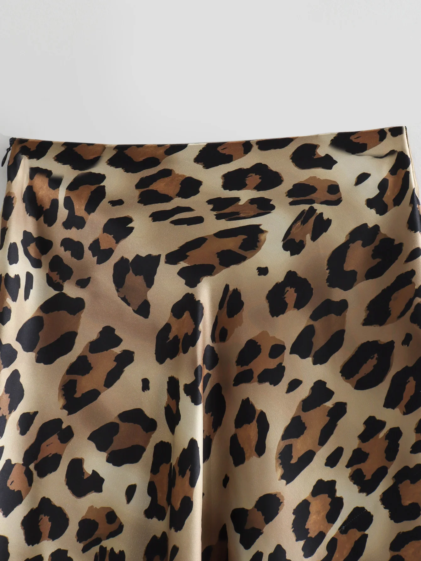 HXAO Leopard Print Women's Midi Skirt High Waist Stylish Long Skirts For Women Fall Vintage Satin Skirt Woman Elegant Skirts