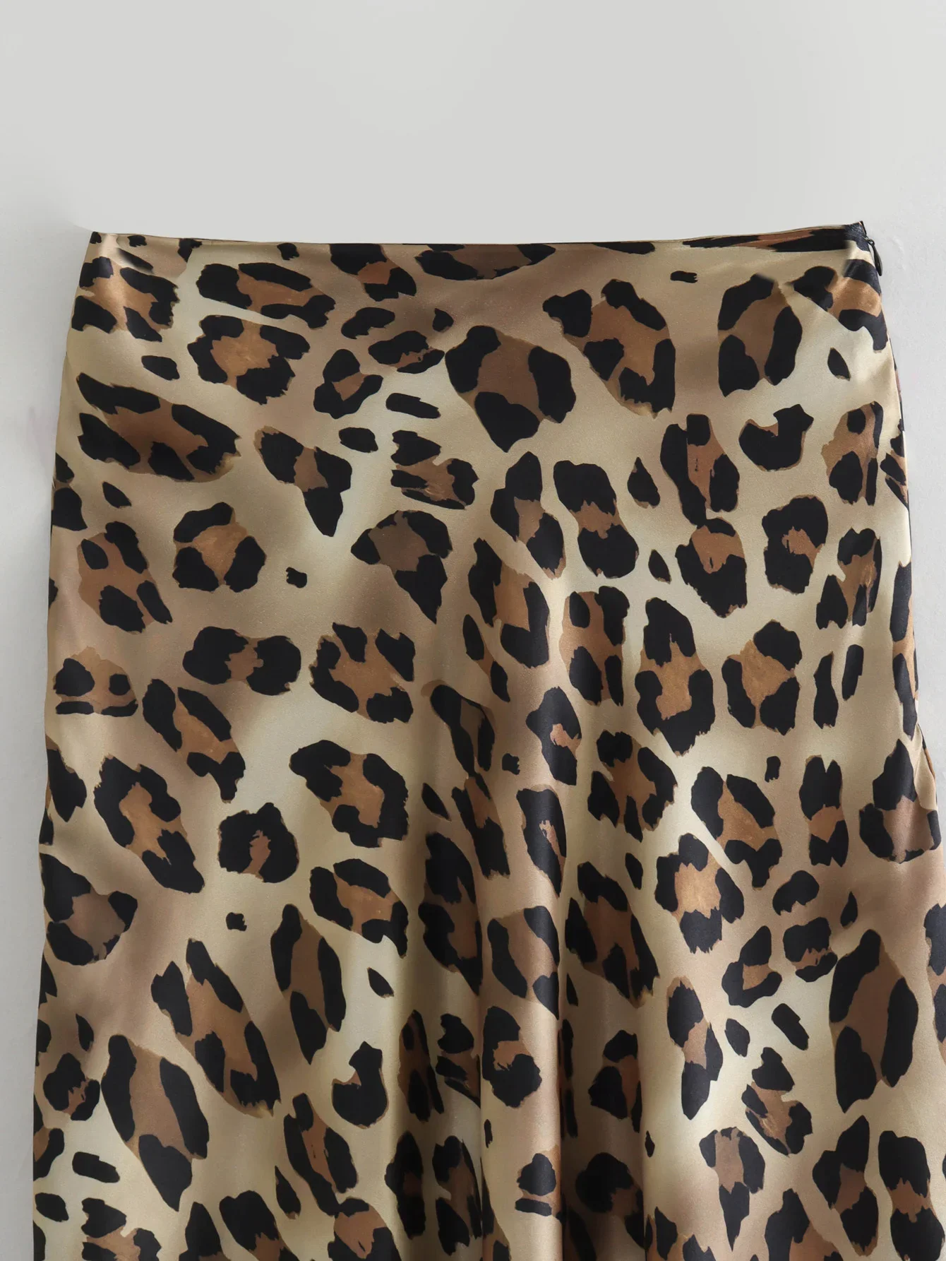 HXAO Leopard Print Women's Midi Skirt High Waist Stylish Long Skirts For Women Fall Vintage Satin Skirt Woman Elegant Skirts