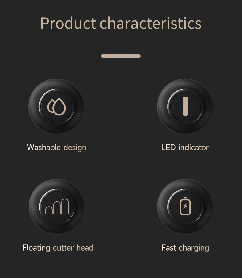HIENA Shaving Machine Men Electric Shaver Hair Clipper Rechargeable Metal Housing Pro Electric Shaver for Men Electric Home