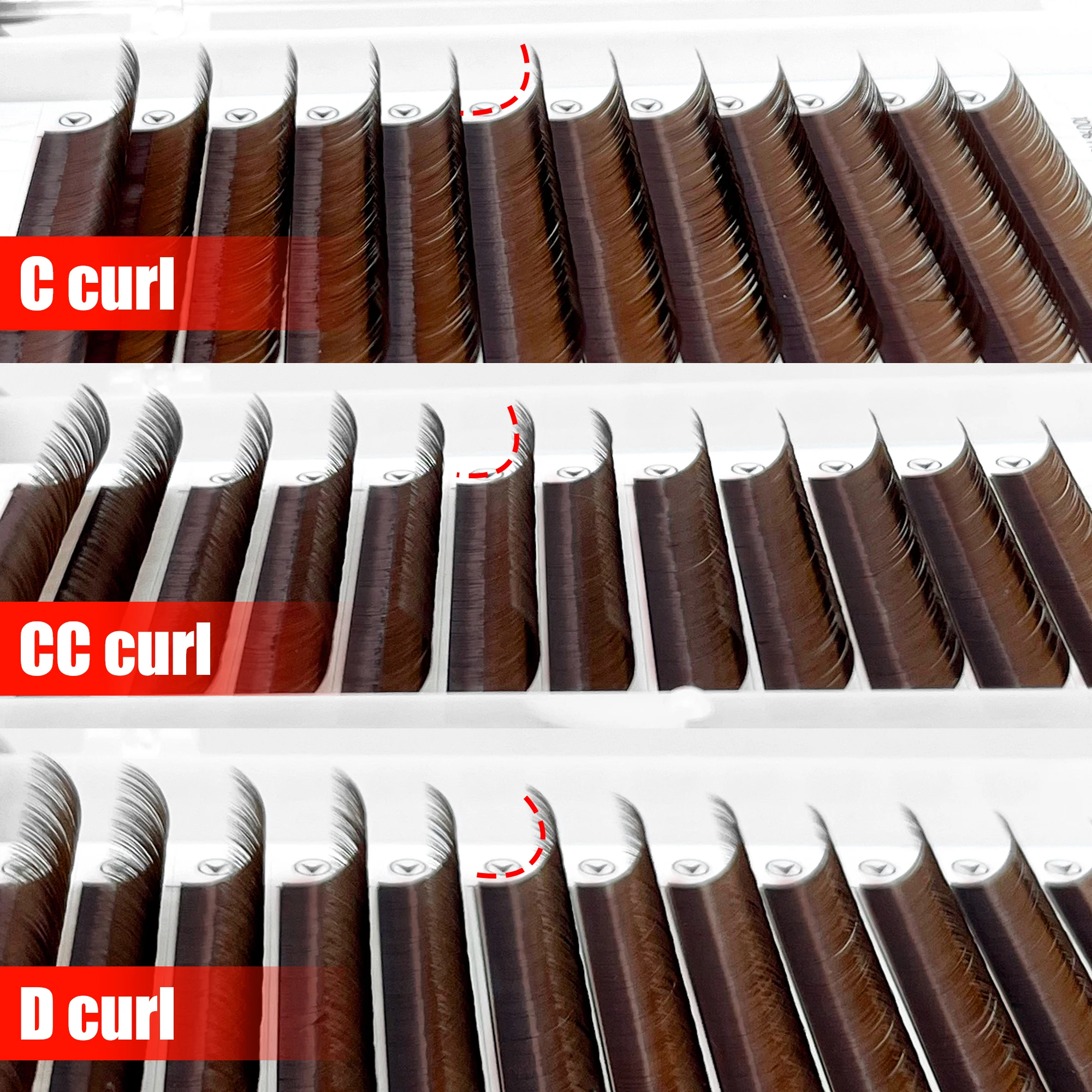 ABONNIE Cocoa Brown Individual Volume Eyelashes Extensions C CC D Brown Colored Natural Classic Mink Lashes Tray