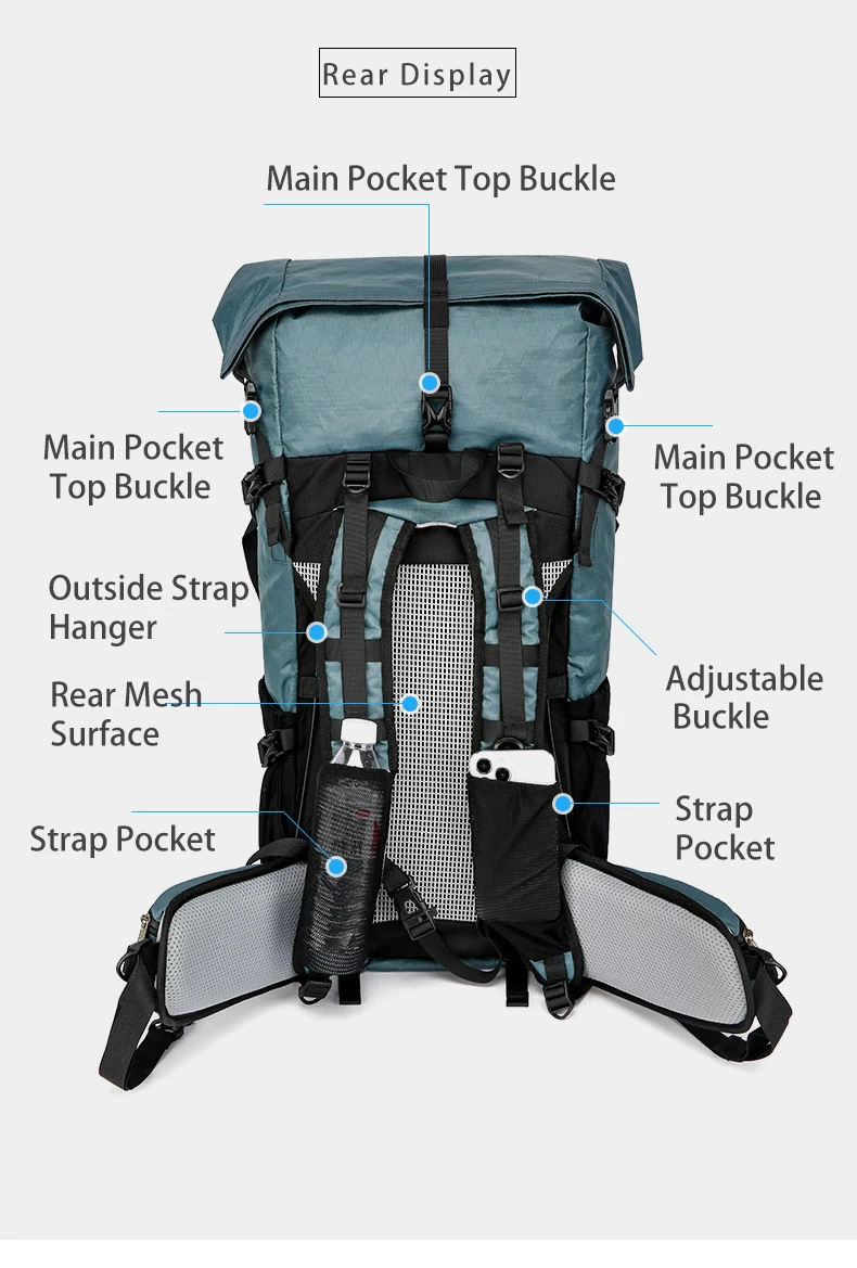 40L Outdoor Hiking Camping Backpack Large Capacity Waterproof Climbing Bag Travel Equipment Men Women's 2024 New Backpack