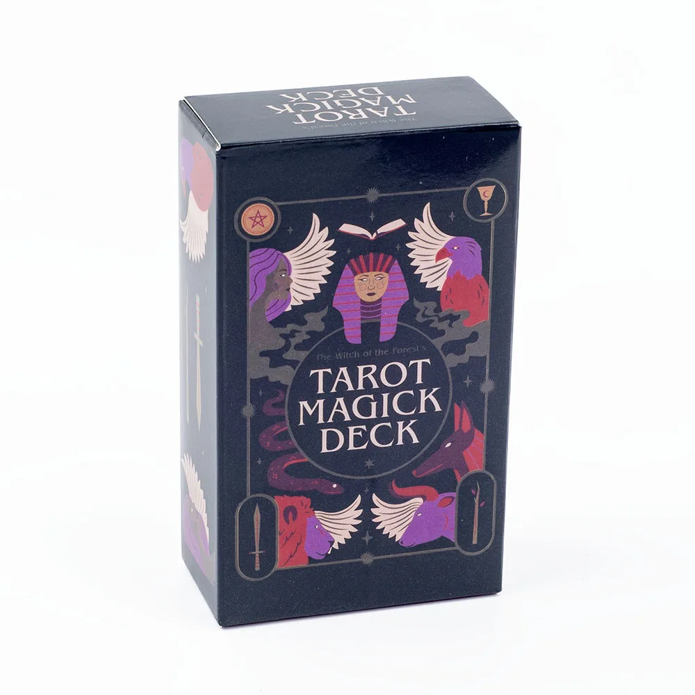 Tarot Magick Deck with Guidebook Color Edged Cards Fate Divination FortuneTelling Card Games Party Board Game 10.3x6.1cm