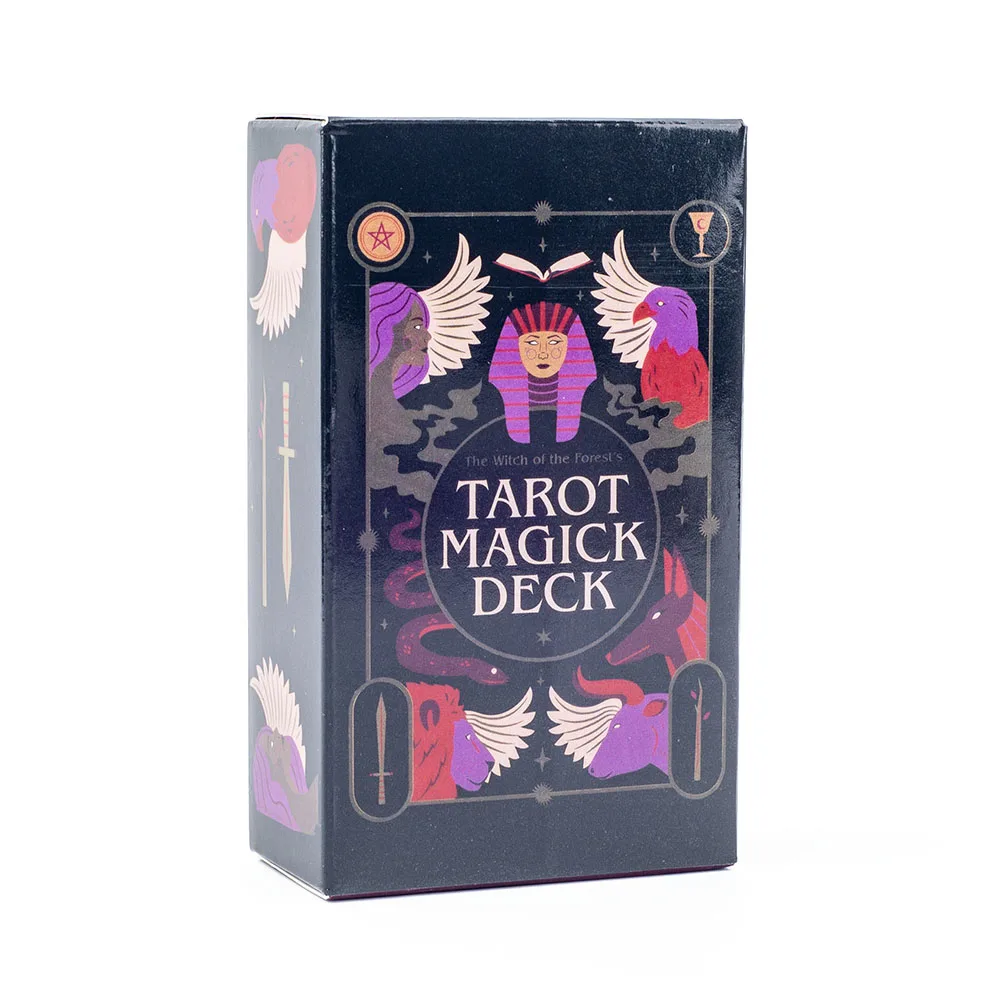 Tarot Magick Deck with Guidebook Color Edged Cards Fate Divination FortuneTelling Card Games Party Board Game 10.3x6.1cm