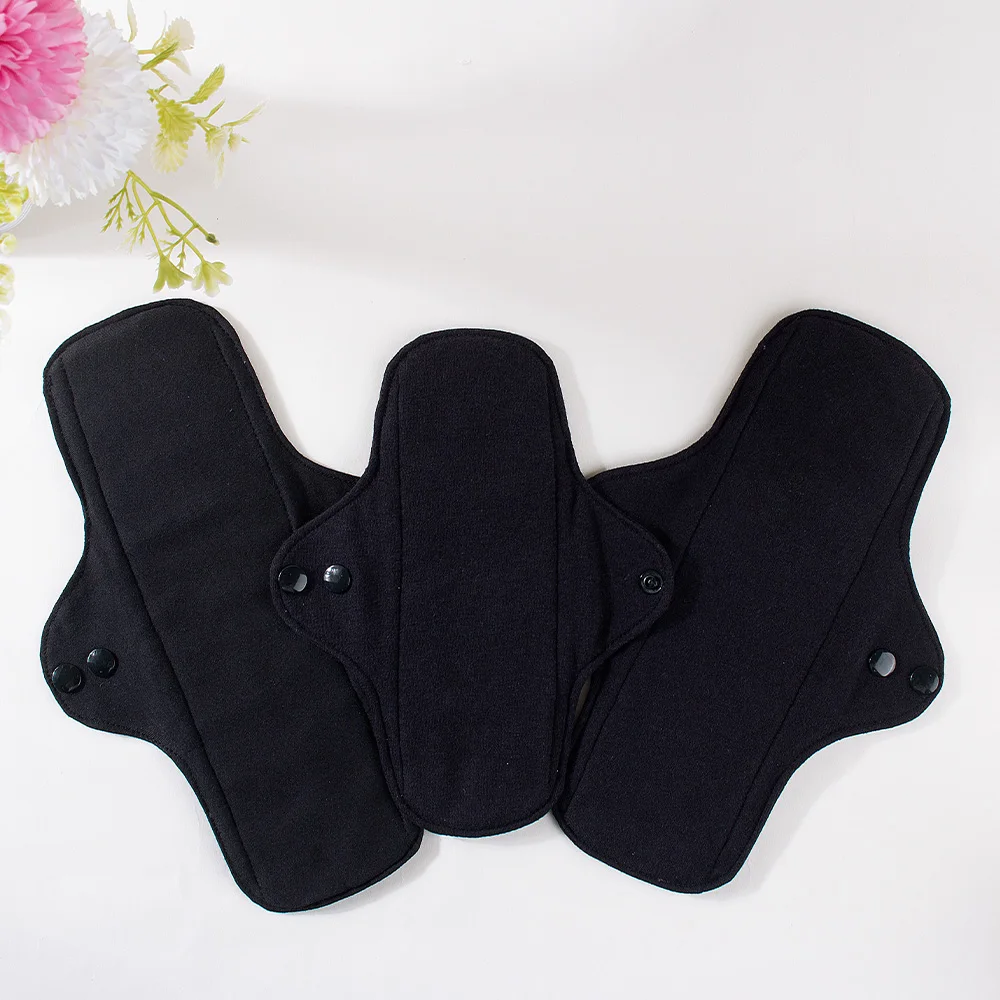 3pcs Full Cotton Hot Pressing Mama Cloth Night Long Sanitary Pads Washable Sanitary Napkins Reusable Panty Liners for Female