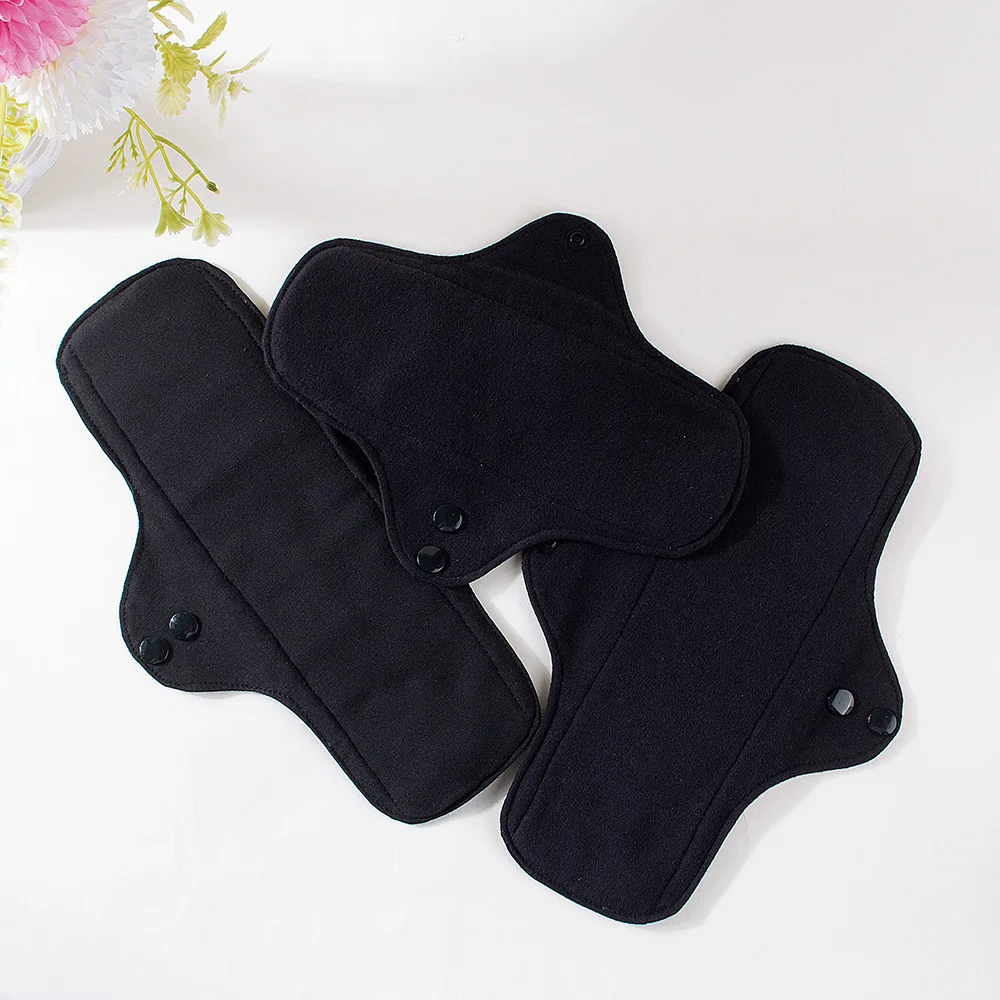 3pcs Full Cotton Hot Pressing Mama Cloth Night Long Sanitary Pads Washable Sanitary Napkins Reusable Panty Liners for Female
