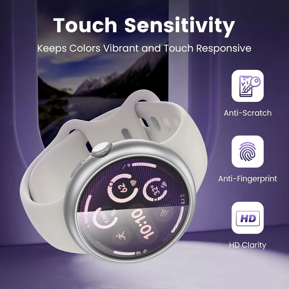 Tempered Glass+Case For Google Pixel Watch 3 41mm 45mm Hard PC All-Around Bumper Screen Protector Cover for Google Pixel Watch 2