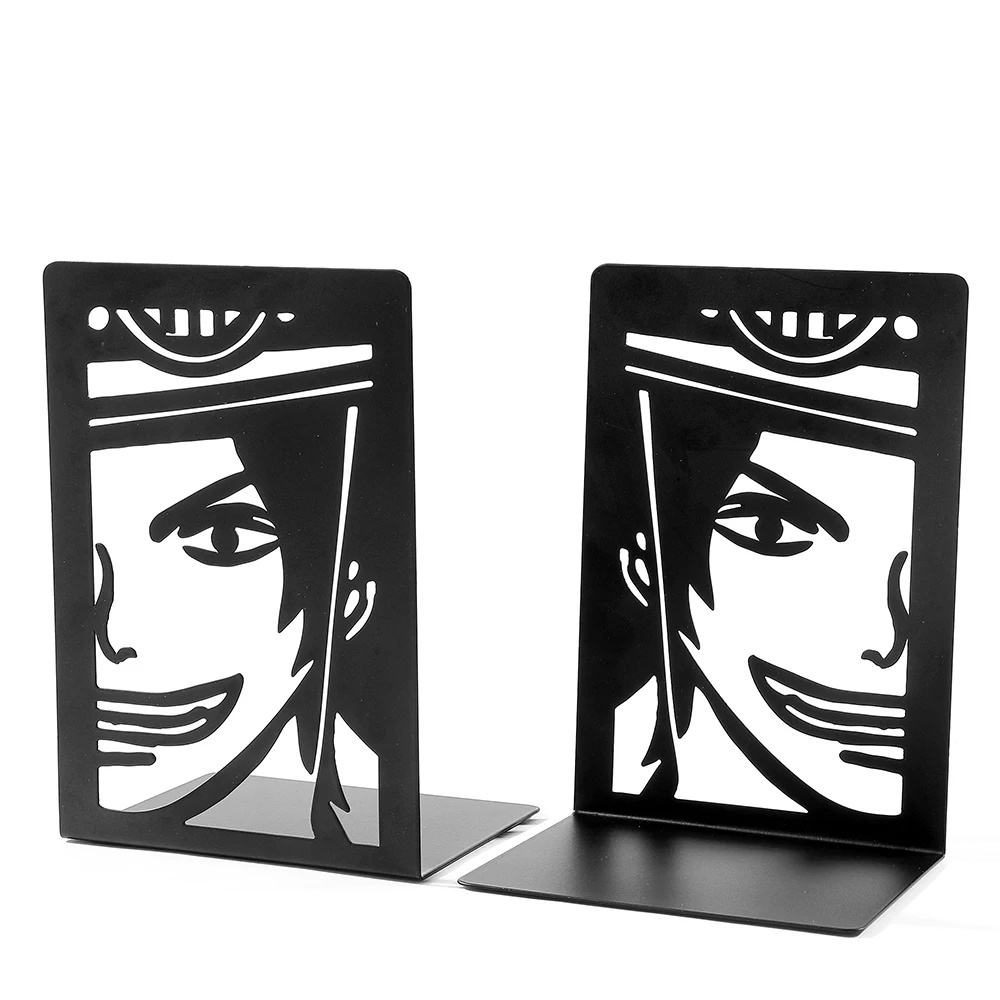 2Pcs One Pieces Bro Bookends for Cartoon Fans, Anime Metal Bookends Desktop Home Bookends Desktop Organization Office Supplies