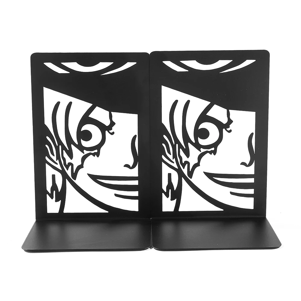 2Pcs One Pieces Bro Bookends for Cartoon Fans, Anime Metal Bookends Desktop Home Bookends Desktop Organization Office Supplies