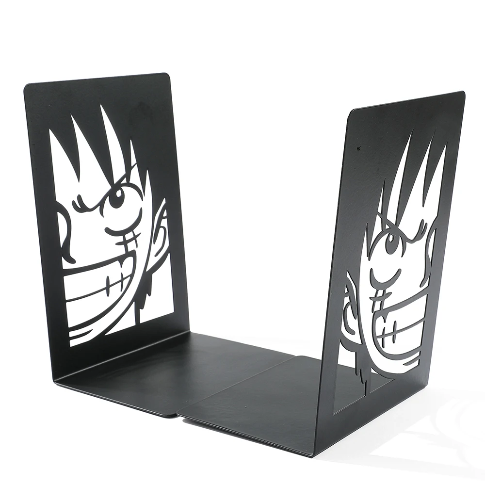 2Pcs One Pieces Bro Bookends for Cartoon Fans, Anime Metal Bookends Desktop Home Bookends Desktop Organization Office Supplies
