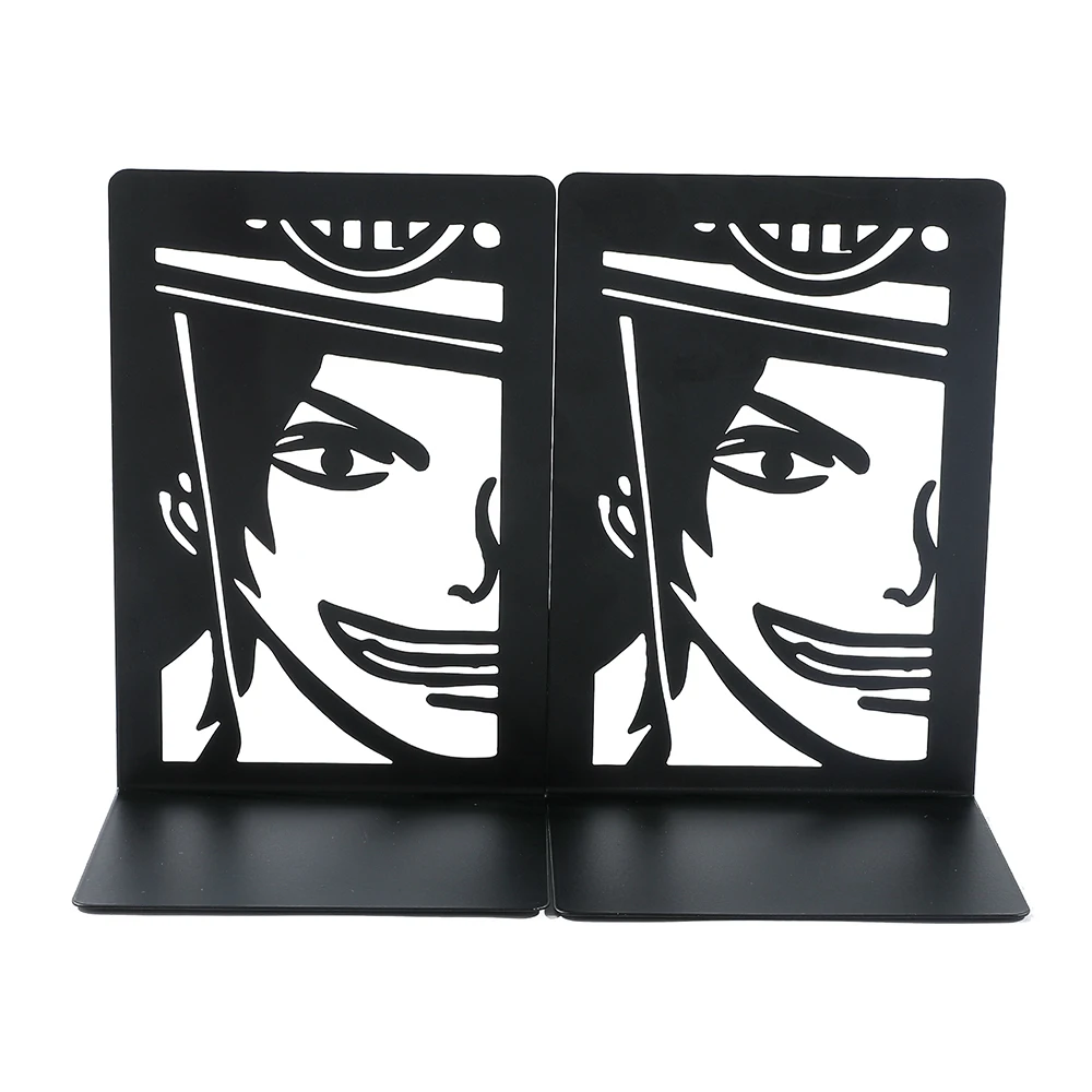 2Pcs One Pieces Bro Bookends for Cartoon Fans, Anime Metal Bookends Desktop Home Bookends Desktop Organization Office Supplies