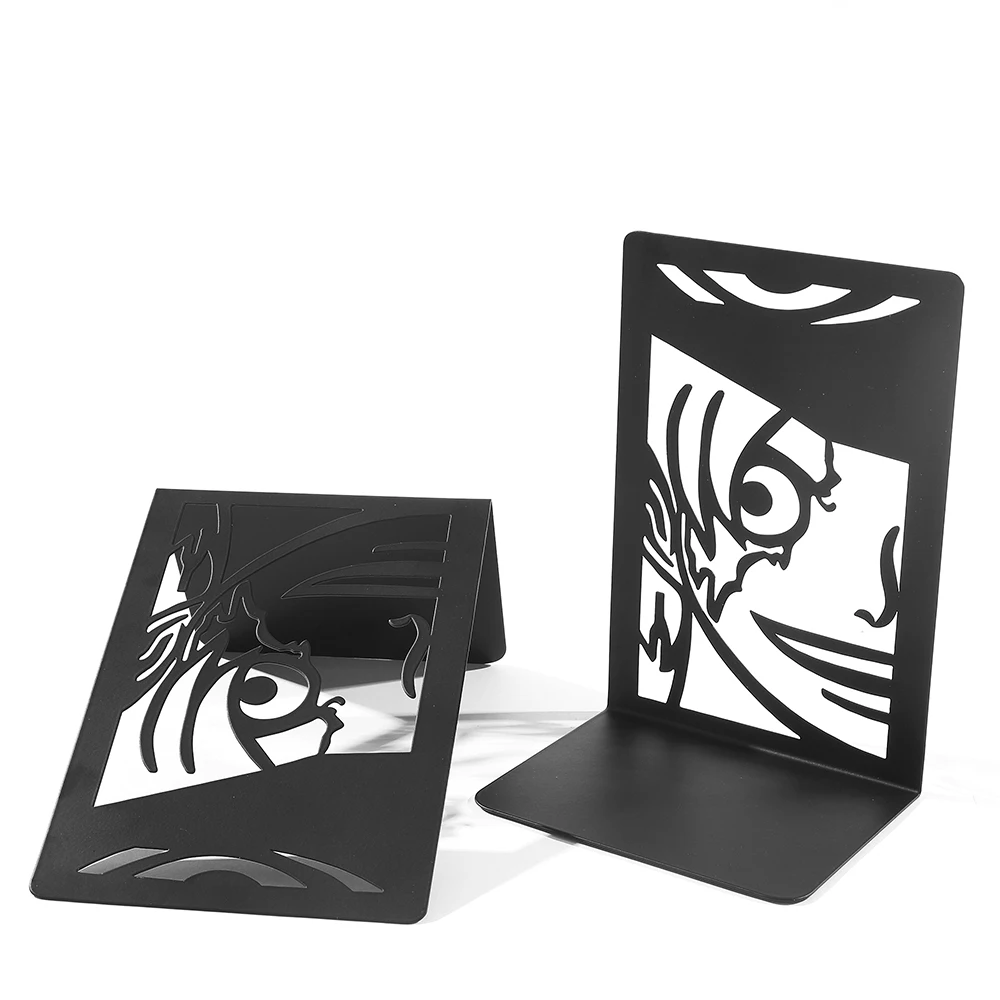 2Pcs One Pieces Bro Bookends for Cartoon Fans, Anime Metal Bookends Desktop Home Bookends Desktop Organization Office Supplies