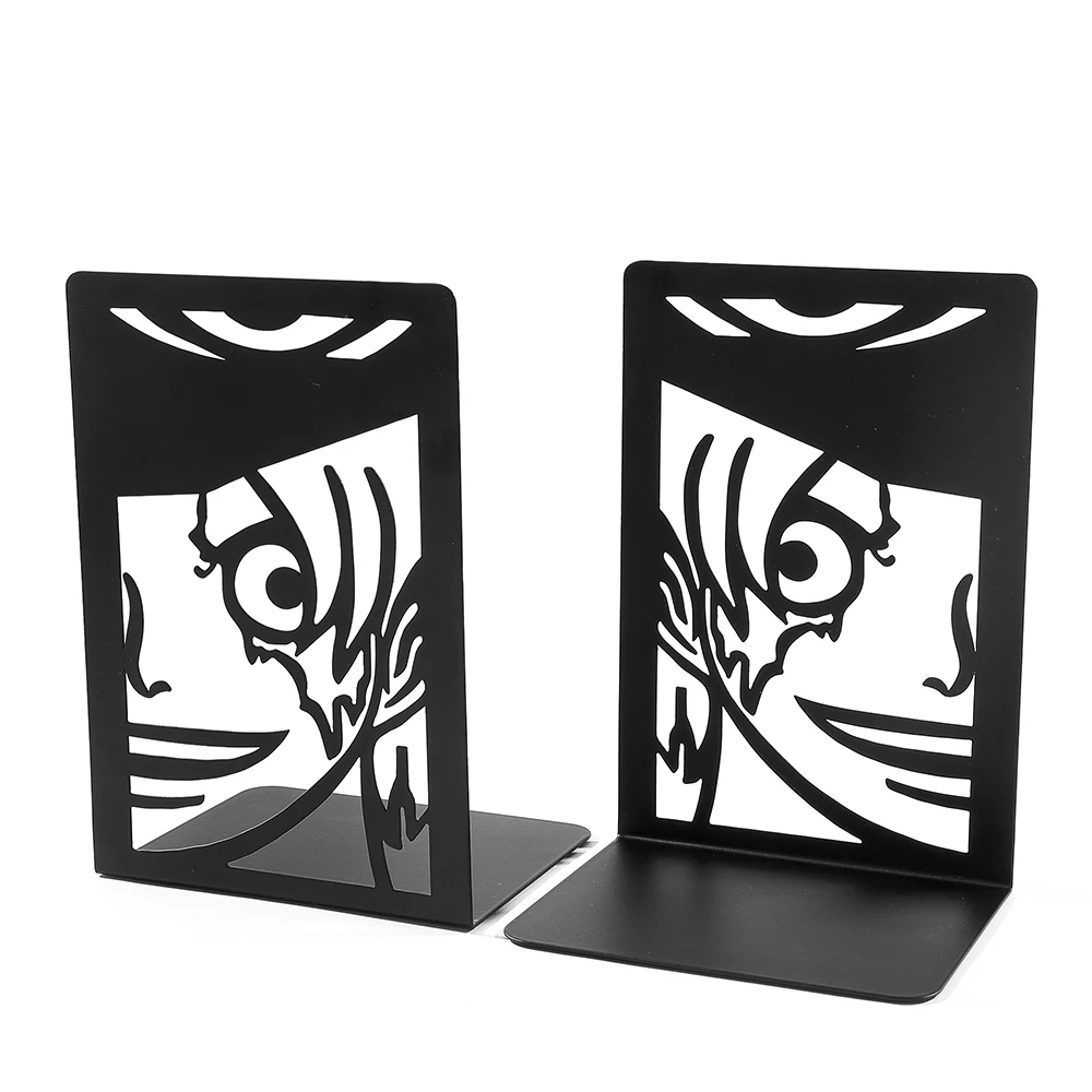 2Pcs One Pieces Bro Bookends for Cartoon Fans, Anime Metal Bookends Desktop Home Bookends Desktop Organization Office Supplies