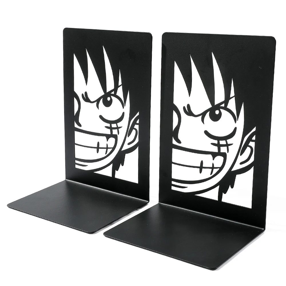 2Pcs One Pieces Bro Bookends for Cartoon Fans, Anime Metal Bookends Desktop Home Bookends Desktop Organization Office Supplies