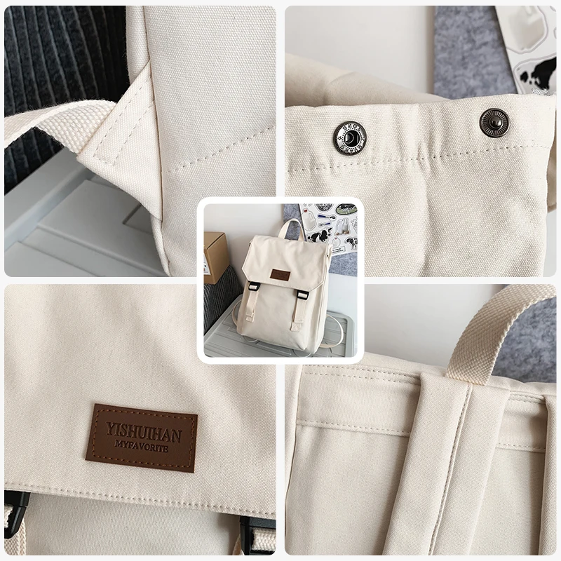 Canvas Schoolbag Female College Student Junior High School Girl High School Student Large Capacity Backpack 2026 New Backpack