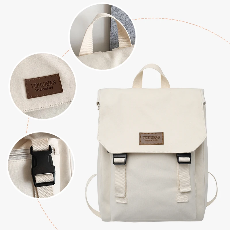 Canvas Schoolbag Female College Student Junior High School Girl High School Student Large Capacity Backpack 2026 New Backpack