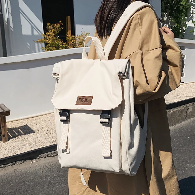 Canvas Schoolbag Female College Student Junior High School Girl High School Student Large Capacity Backpack 2026 New Backpack
