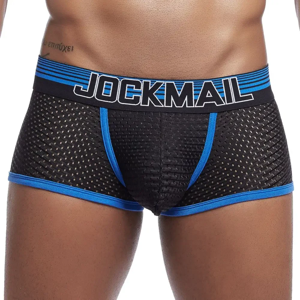 Sexy Men Underwear Boxer Shorts New Trunks Mens Boxershorts Underware Boxers Funny Low Waist Nylon Mesh Breathable Quick Drying