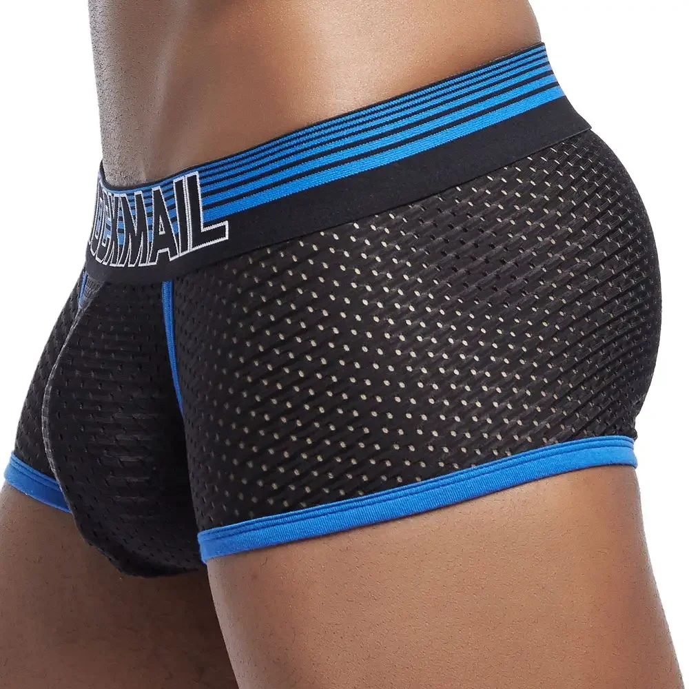 Sexy Men Underwear Boxer Shorts New Trunks Mens Boxershorts Underware Boxers Funny Low Waist Nylon Mesh Breathable Quick Drying