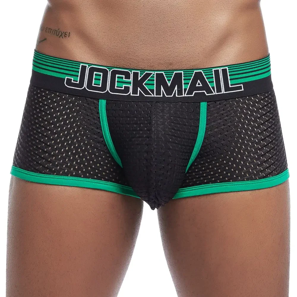 Sexy Men Underwear Boxer Shorts New Trunks Mens Boxershorts Underware Boxers Funny Low Waist Nylon Mesh Breathable Quick Drying