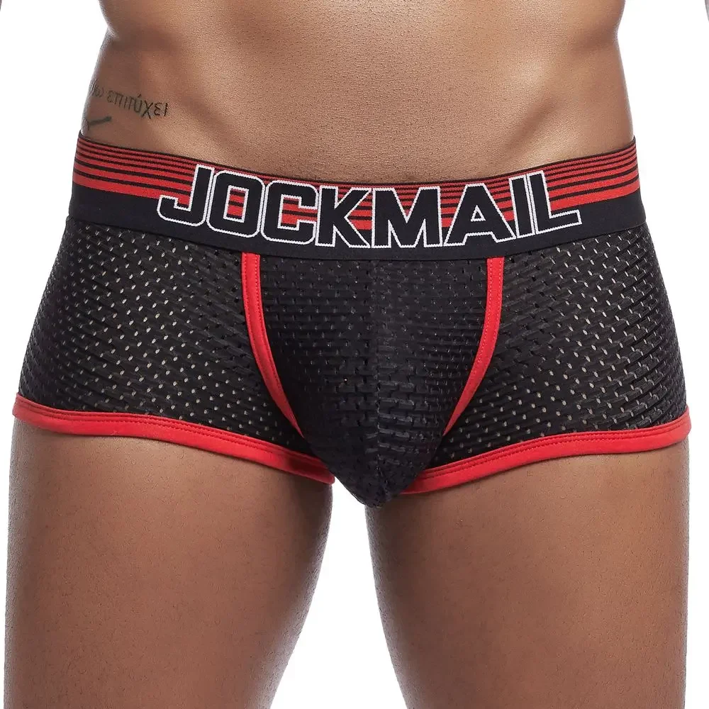 Sexy Men Underwear Boxer Shorts New Trunks Mens Boxershorts Underware Boxers Funny Low Waist Nylon Mesh Breathable Quick Drying