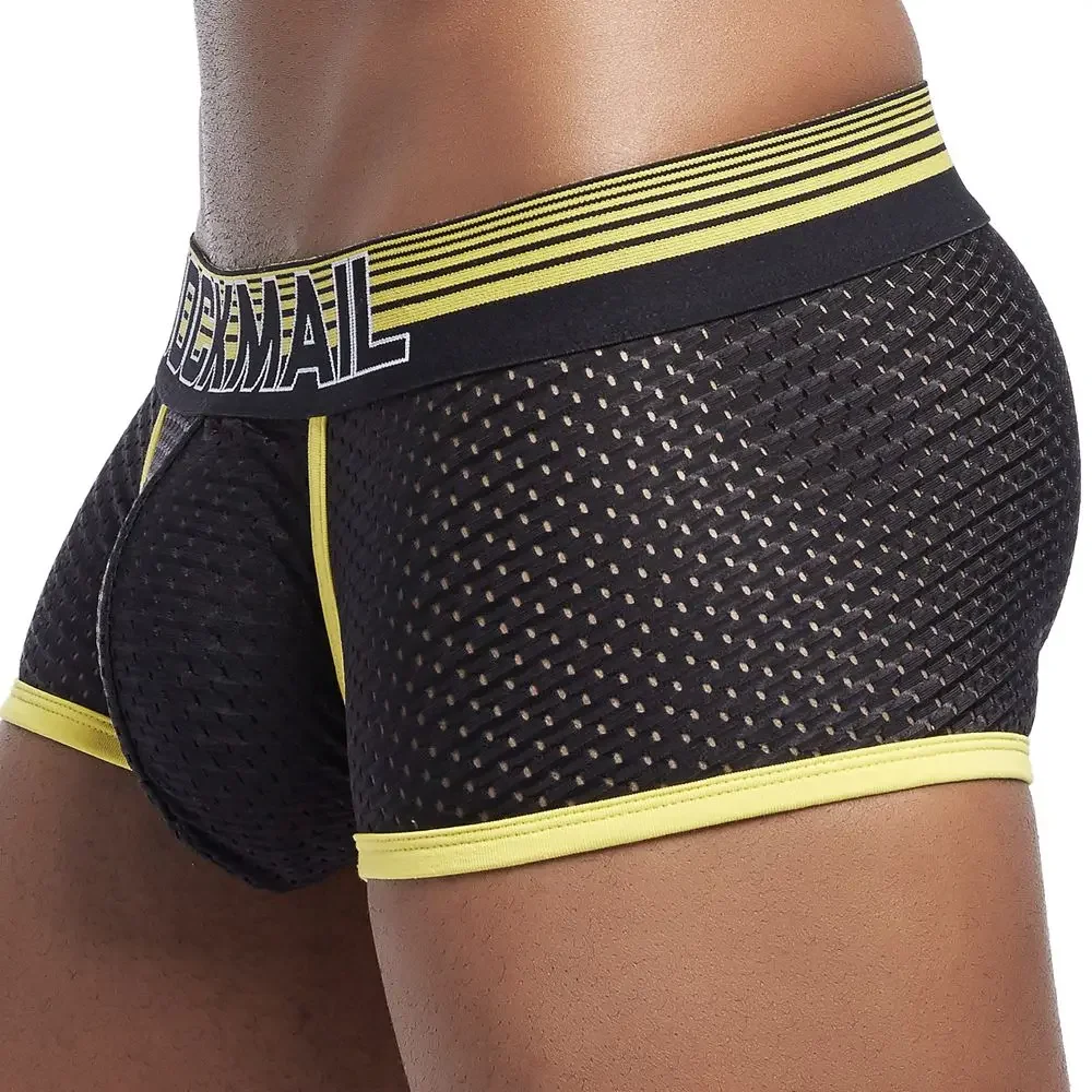 Sexy Men Underwear Boxer Shorts New Trunks Mens Boxershorts Underware Boxers Funny Low Waist Nylon Mesh Breathable Quick Drying