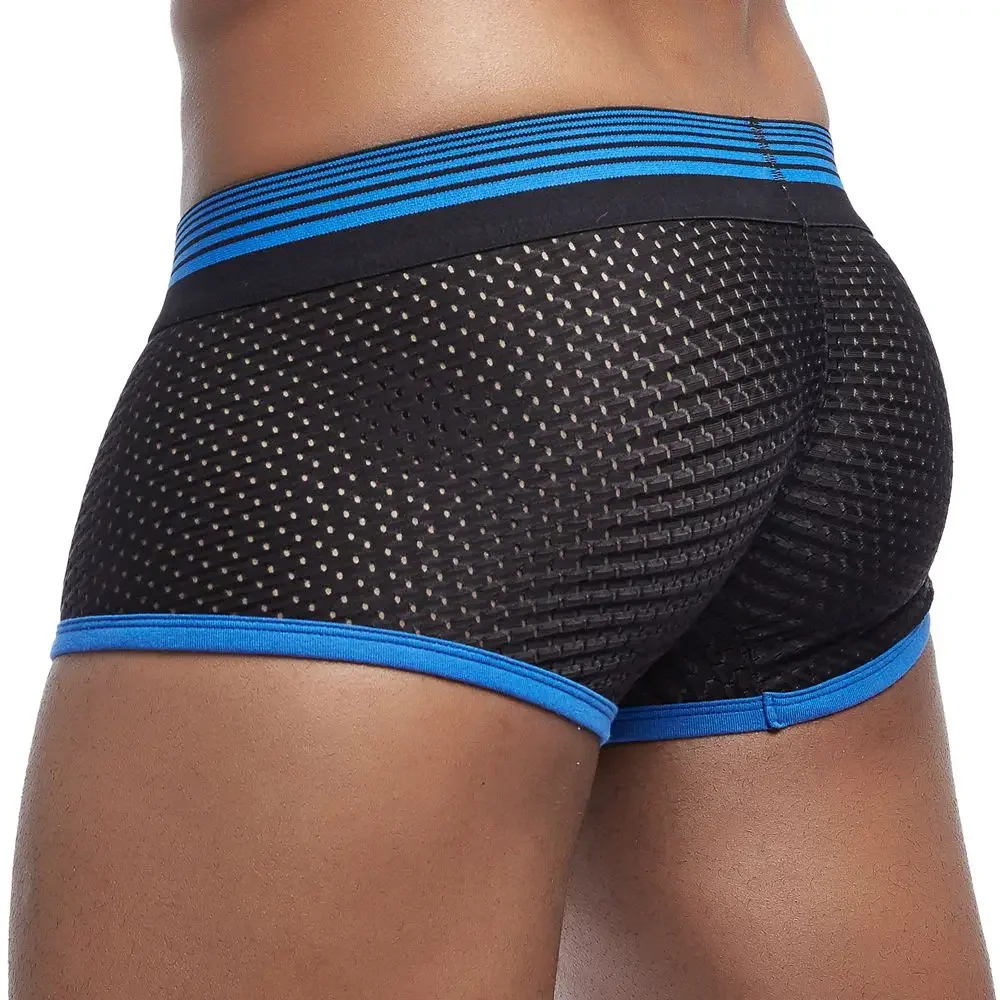Sexy Men Underwear Boxer Shorts New Trunks Mens Boxershorts Underware Boxers Funny Low Waist Nylon Mesh Breathable Quick Drying