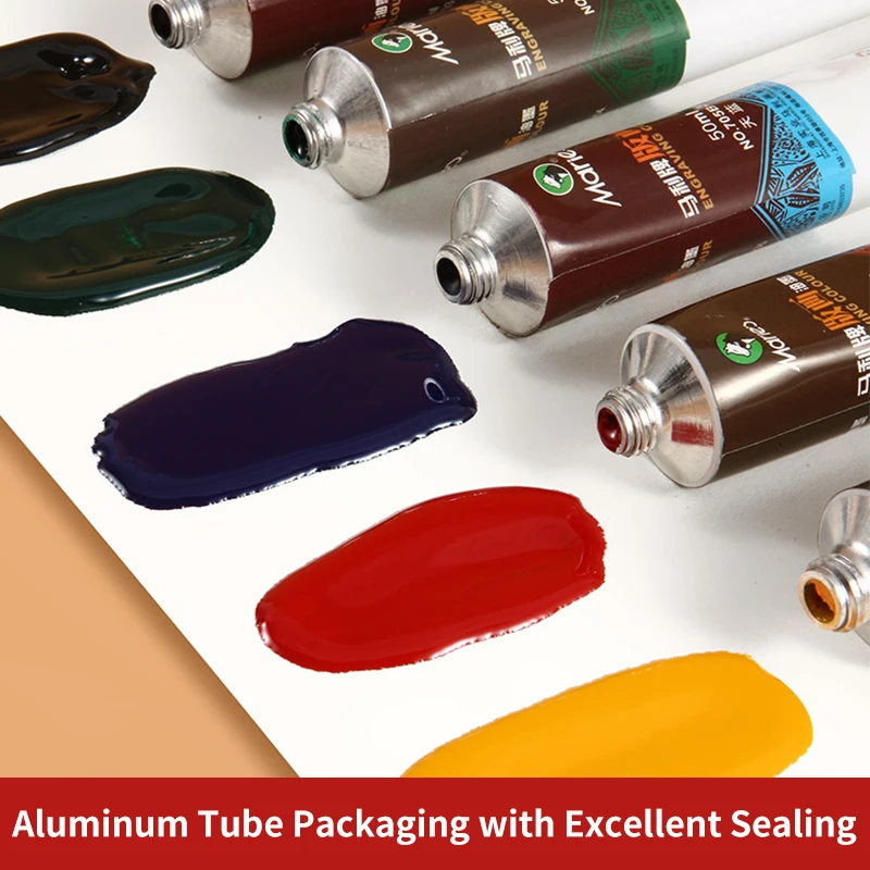 Marie's 6 Colors 50ml/1.69 oz Printmaking Inks,Oil-Based Printing Paint Linoleum Blocks on Paper Glue Board Wood,Wall for Adults