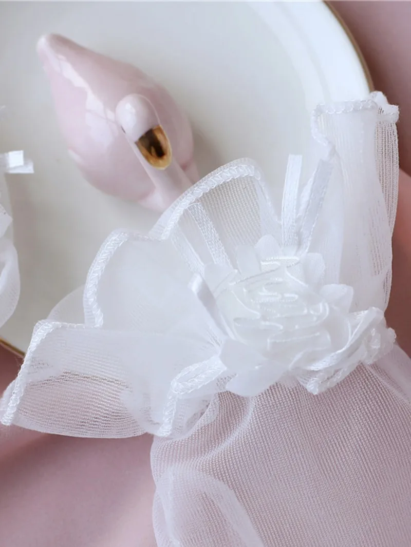 1 Pair Bride Gloves Elegant Bow Knot Pearl Pendant Short Gloves for Wedding Opera Dinner Party Elastic Satin Tea Party Gloves