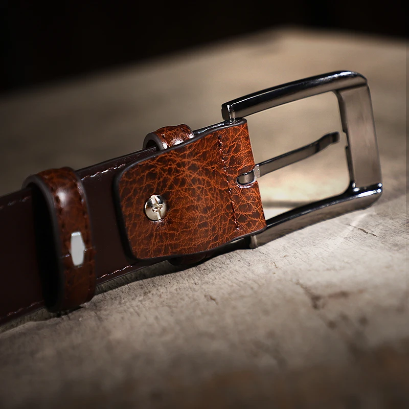 Men's Genuine Leather Needle Buckle Belt Youth Student Korean Versatile Casual Belt Korean Fashion Belt