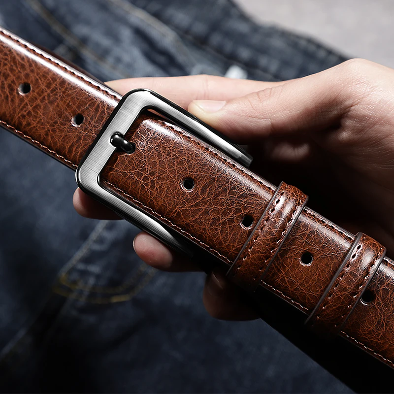 Men's Genuine Leather Needle Buckle Belt Youth Student Korean Versatile Casual Belt Korean Fashion Belt