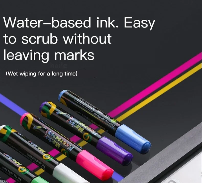 8 Color/set LED Highlighter Fluorescent Marker Pens Erasable Chalk 5/6/8/10mm Stationery For LED Writing Board Painting Graffit