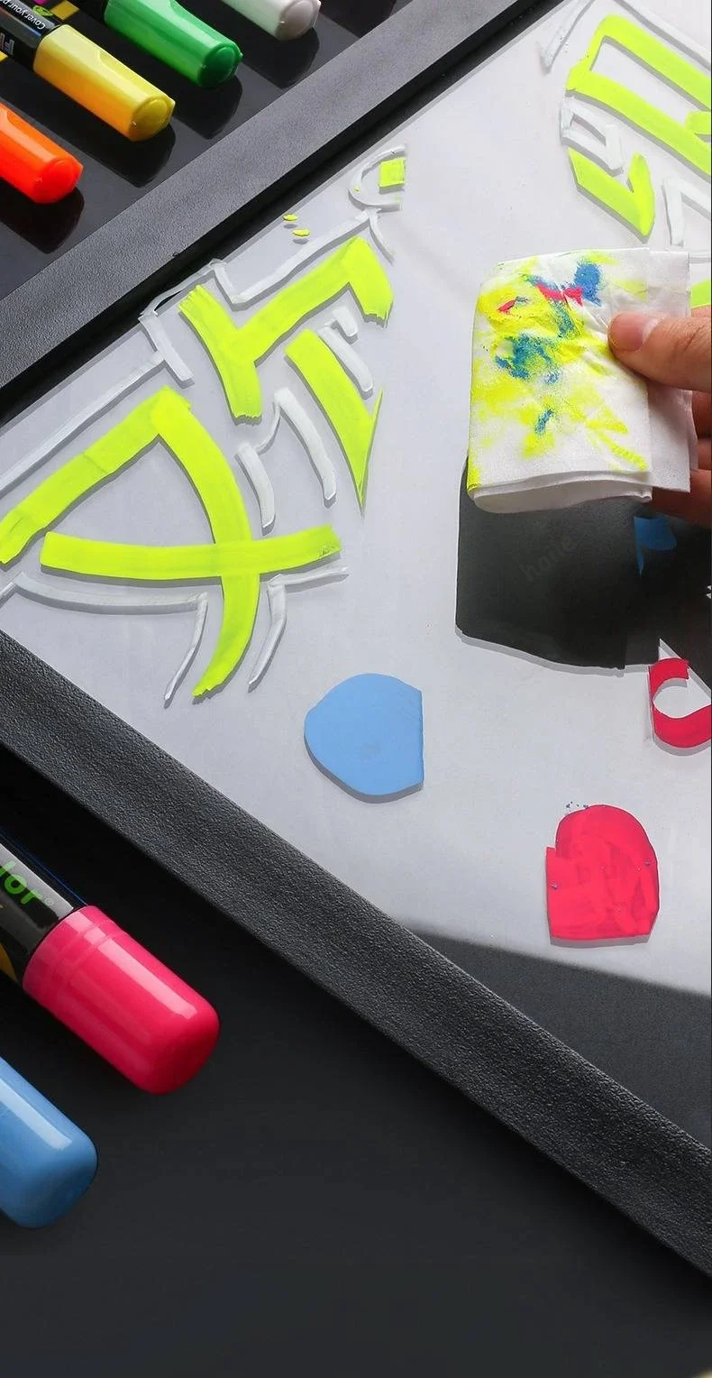 8 Color/set LED Highlighter Fluorescent Marker Pens Erasable Chalk 5/6/8/10mm Stationery For LED Writing Board Painting Graffit