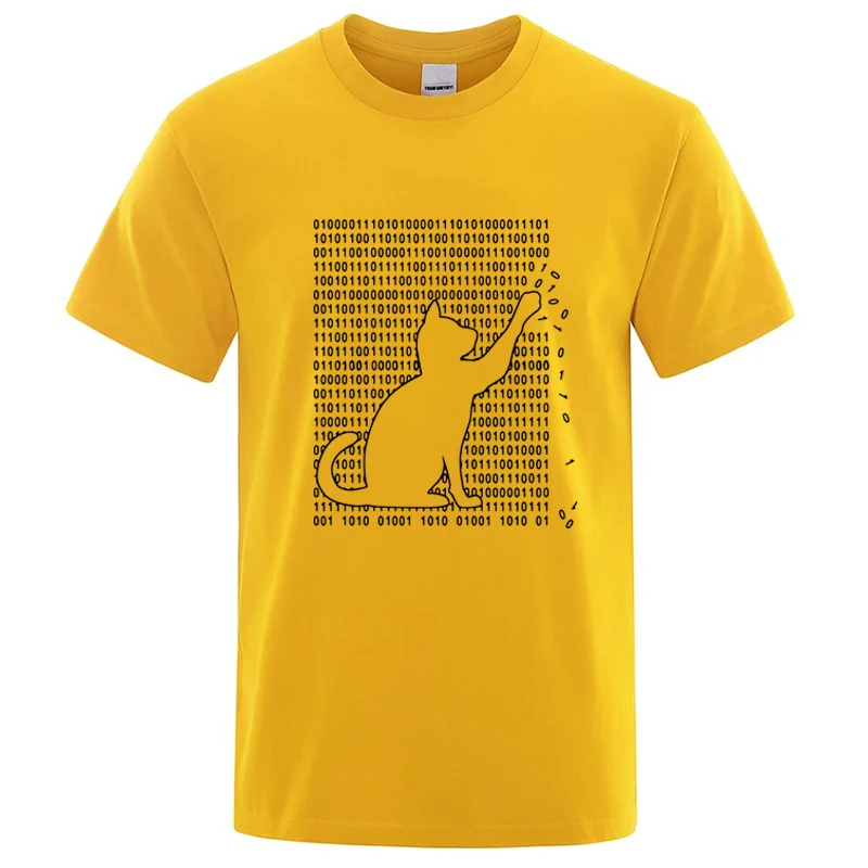Men's High Quality T-shirt Cotton Blend Funny Cool Cat Design Print Summer Loose Short Sleeve for Men T-Shirt Male Tops Tees